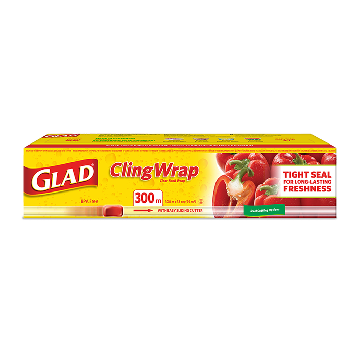 Glad ClingWrap Plastic Wrap - 200 Square Foot Roll, Clear