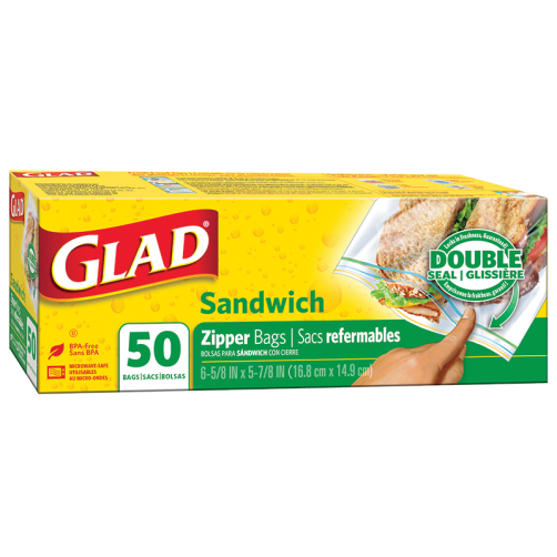 Glad® FLEX’N SEAL™ Food Storage Bags, Sandwich 100 count Glad Canada