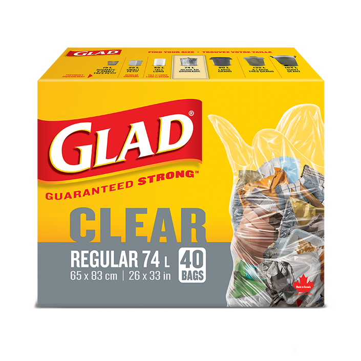 Glad Easy-Tie Regular Garbage Bags, 40 ct