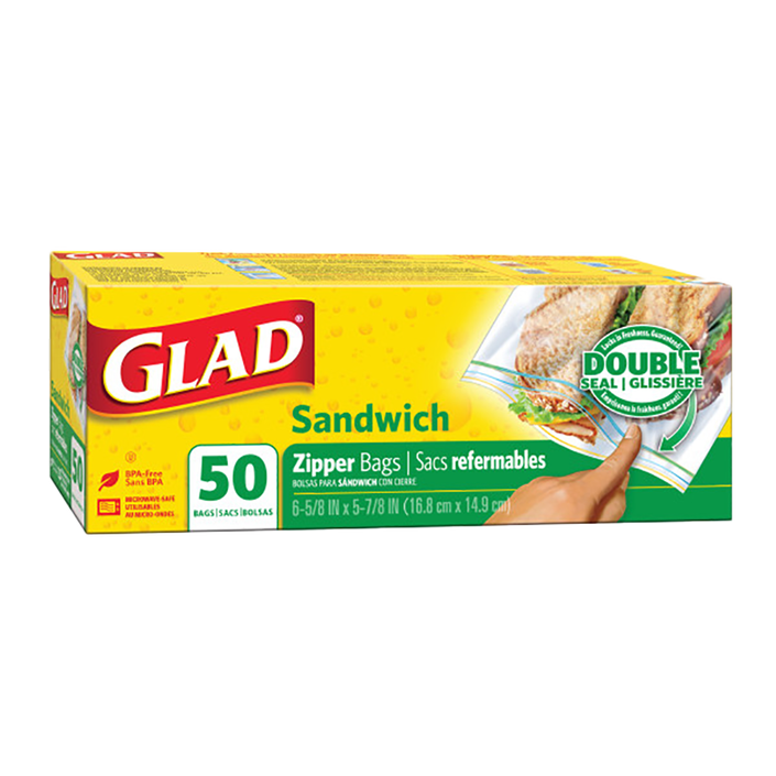 Sacs à sandwich refermables de Glad®, 50 sacs
